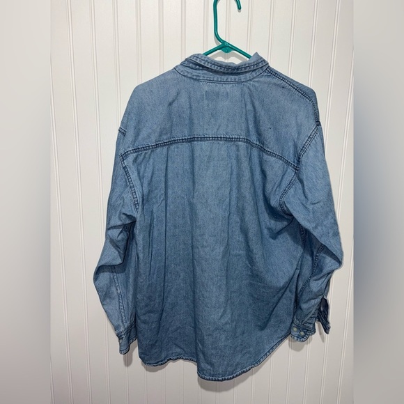 Vintage Faded Glory Denim Shirt with Sunflower Patches| Size Large - Picture 5 of 5